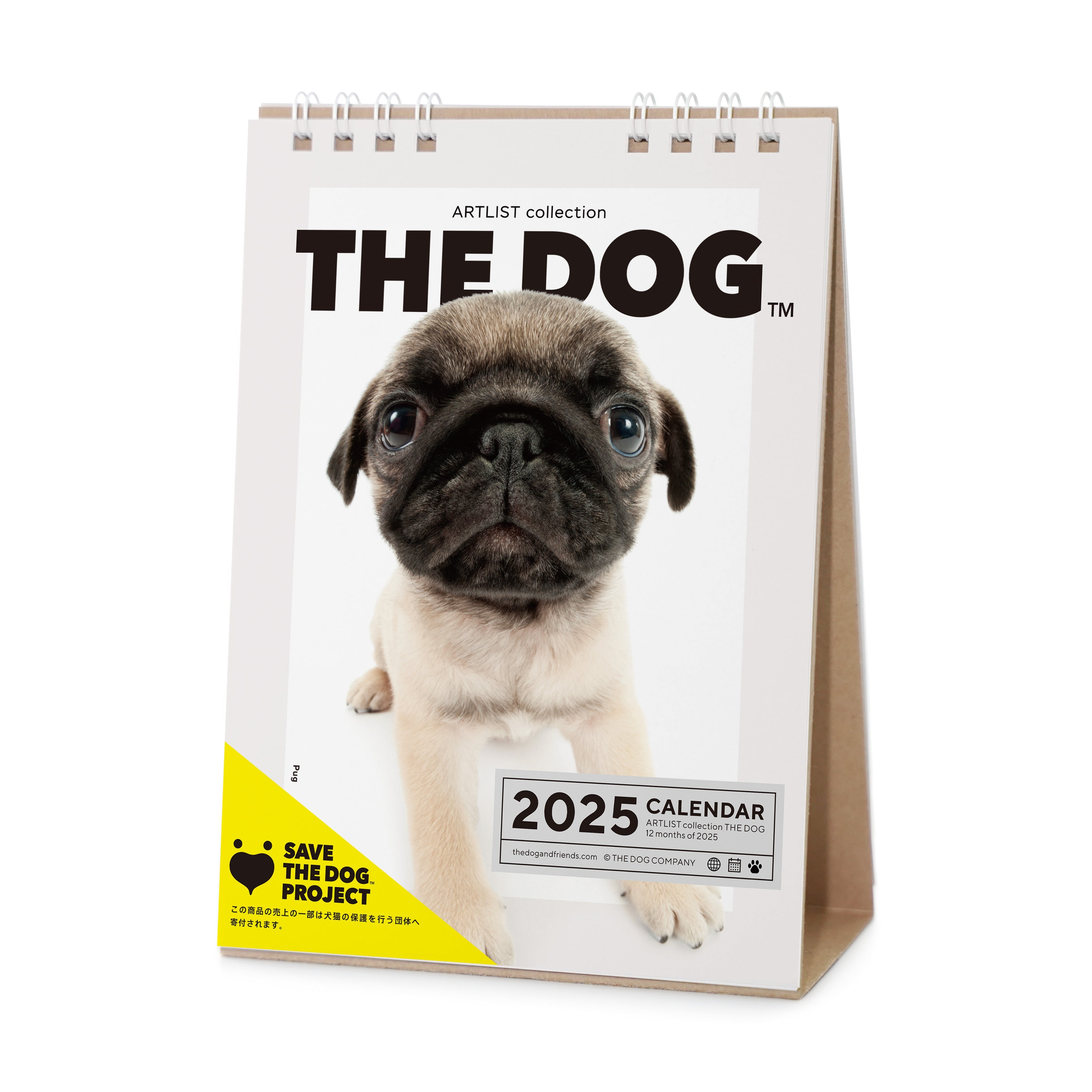 2025年（令和7年）卓上カレンダー パグ オリジナルシール付き – THE DOG STORE