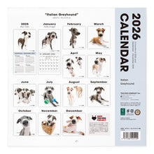 画像をギャラリービューアに読み込む, THE DOG 2026年カレンダー 大判サイズ(イタリアン・グレイハウンド)