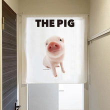 画像をギャラリービューアに読み込む, のれん THE PIG ブタ(ピンク2 90cm丈)