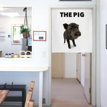 画像をギャラリービューアに読み込む, のれん THE PIG ブタ(黒2 90cm丈)