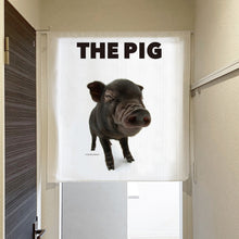 画像をギャラリービューアに読み込む, のれん THE PIG ブタ(黒2 90cm丈)