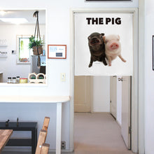 画像をギャラリービューアに読み込む, のれん THE PIG ブタ(2匹1 90cm丈)