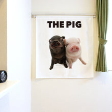 画像をギャラリービューアに読み込む, のれん THE PIG ブタ(2匹1 90cm丈)