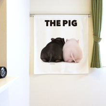 画像をギャラリービューアに読み込む, のれん THE PIG ブタ(2匹2 90cm丈)