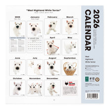 Lea la imagen en la vista de la galería, THE DOG 2026年カレンダー 大判サイズ(ウエスト・ハイランド・ホワイト・テリア)