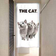 画像をギャラリービューアに読み込む, のれん THE CAT ロシアンブルー(3匹 150cm丈)