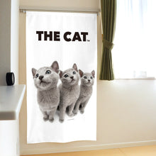 画像をギャラリービューアに読み込む, のれん THE CAT ロシアンブルー(3匹 150cm丈)