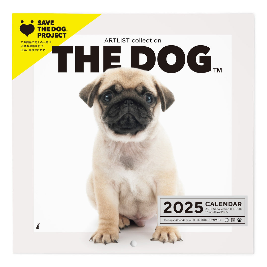 El perro calendario del perro 2025 Mini tamaño (pug)