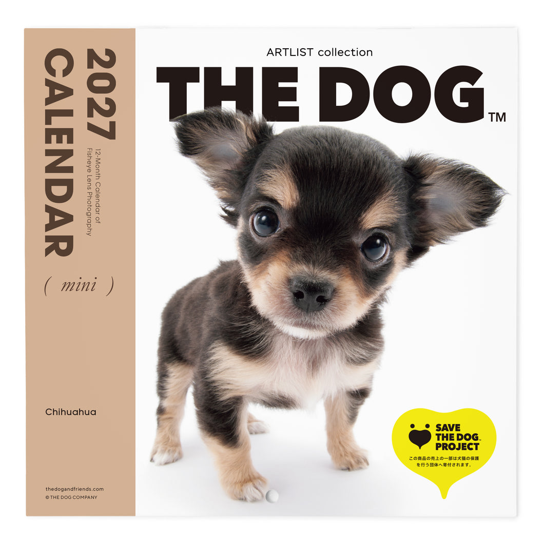 THE DOG 2027年 令和9年カレンダー ミニサイズ（チワワ） シール付き
