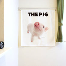 画像をギャラリービューアに読み込む, のれん THE PIG ブタ（ピンク1 90cm丈）
