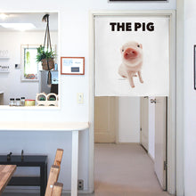 画像をギャラリービューアに読み込む, のれん THE PIG ブタ（ピンク2 90cm丈）
