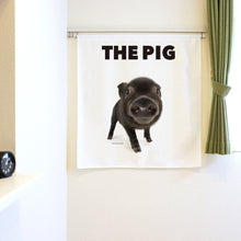 画像をギャラリービューアに読み込む, のれん THE PIG ブタ（黒1 90cm丈）
