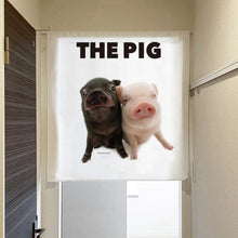 画像をギャラリービューアに読み込む, のれん THE PIG ブタ（2匹1 90cm丈）
