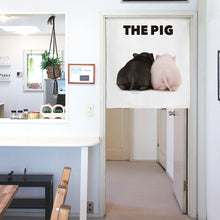 画像をギャラリービューアに読み込む, のれん THE PIG ブタ（2匹2 90cm丈）
