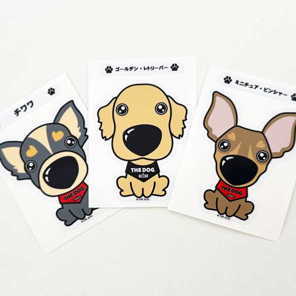 THE DOG × ThreeB ステッカー ゴールデン・ レトリーバー
