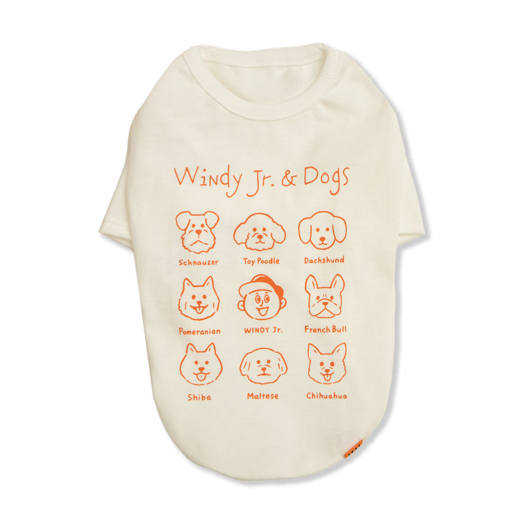 【犬用】UNIVERSAL OVERALL DOG Tシャツ（ホワイト）